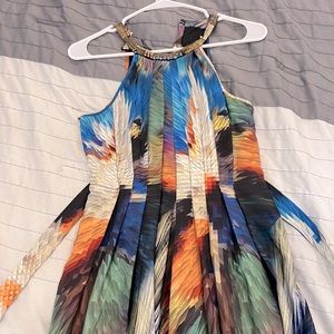 Exquisite colorful fancy silk maxi dress